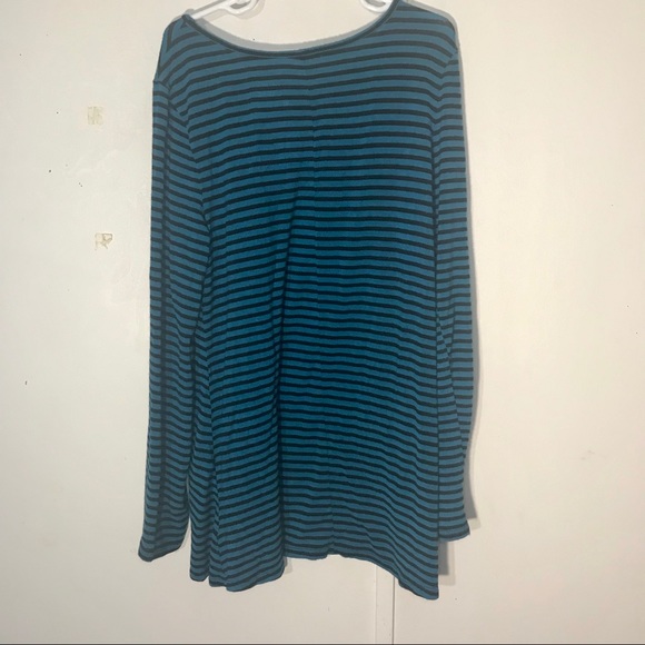 Justice Long sleeved blue and black pinstripe top - Picture 3 of 5